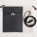 Hermès Glenan To Go Pochette in Pelle Nera con Hardware Palladiato – Timbro K