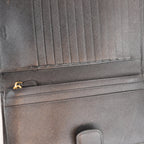 Prada Portafoglio Continental in Pelle Saffiano Nera con Logo Dorato