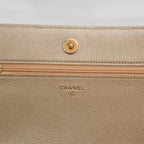 Chanel Wallet On Chain in rafia intrecciata beige