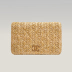 Chanel Wallet On Chain in rafia intrecciata beige