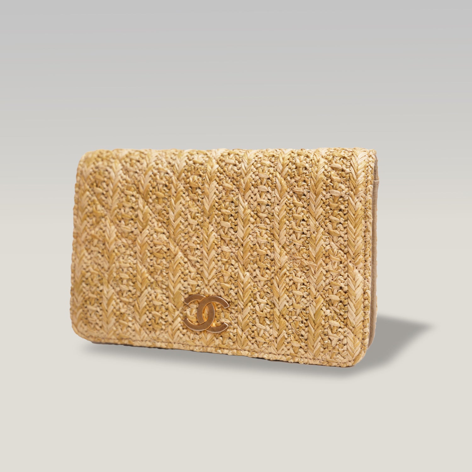 Chanel Wallet On Chain in rafia intrecciata beige