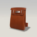 Hermès HAC à Dos large Gold-colored backpack with silver hardware 