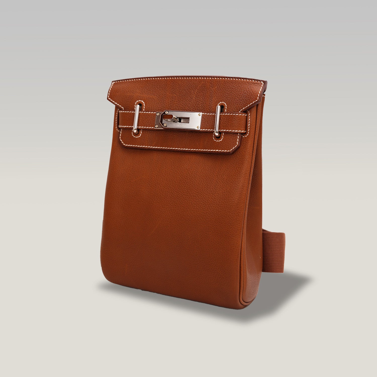 Hermès HAC à Dos large Gold-colored backpack with silver hardware 