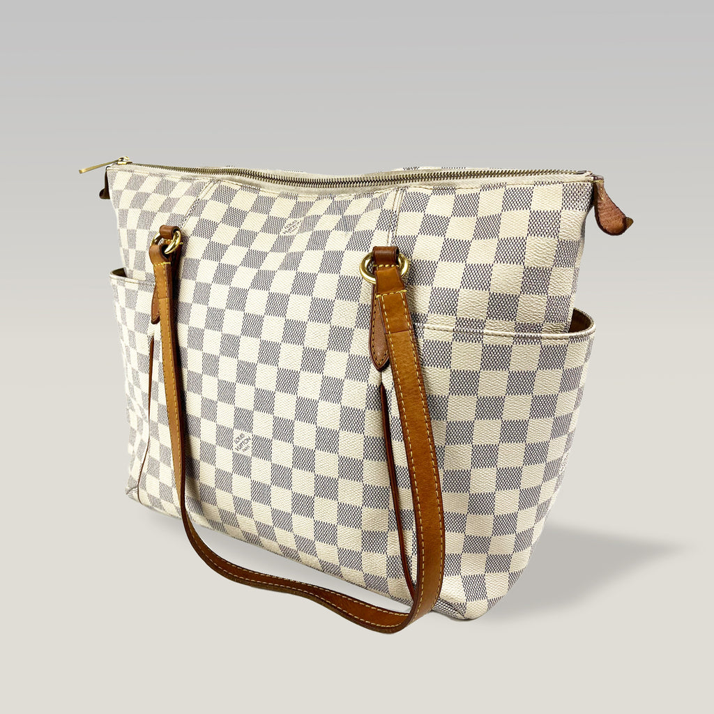 Louis Vuitton Totally PM Damier Azur Borsa Tote Compatta con Tasche Laterali