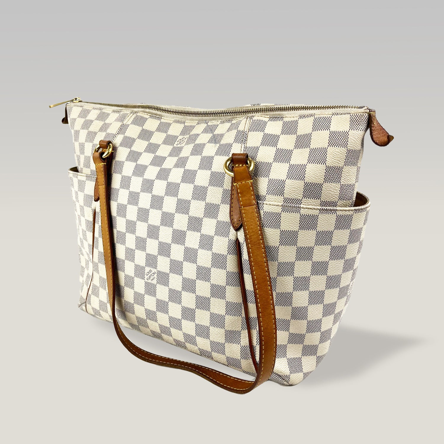 Louis Vuitton Totally PM Damier Azur Borsa Tote Compatta con Tasche Laterali