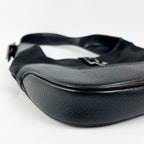 Gucci Jackie Hobo Bag in Black Canvas and Leather with Iconic Closure