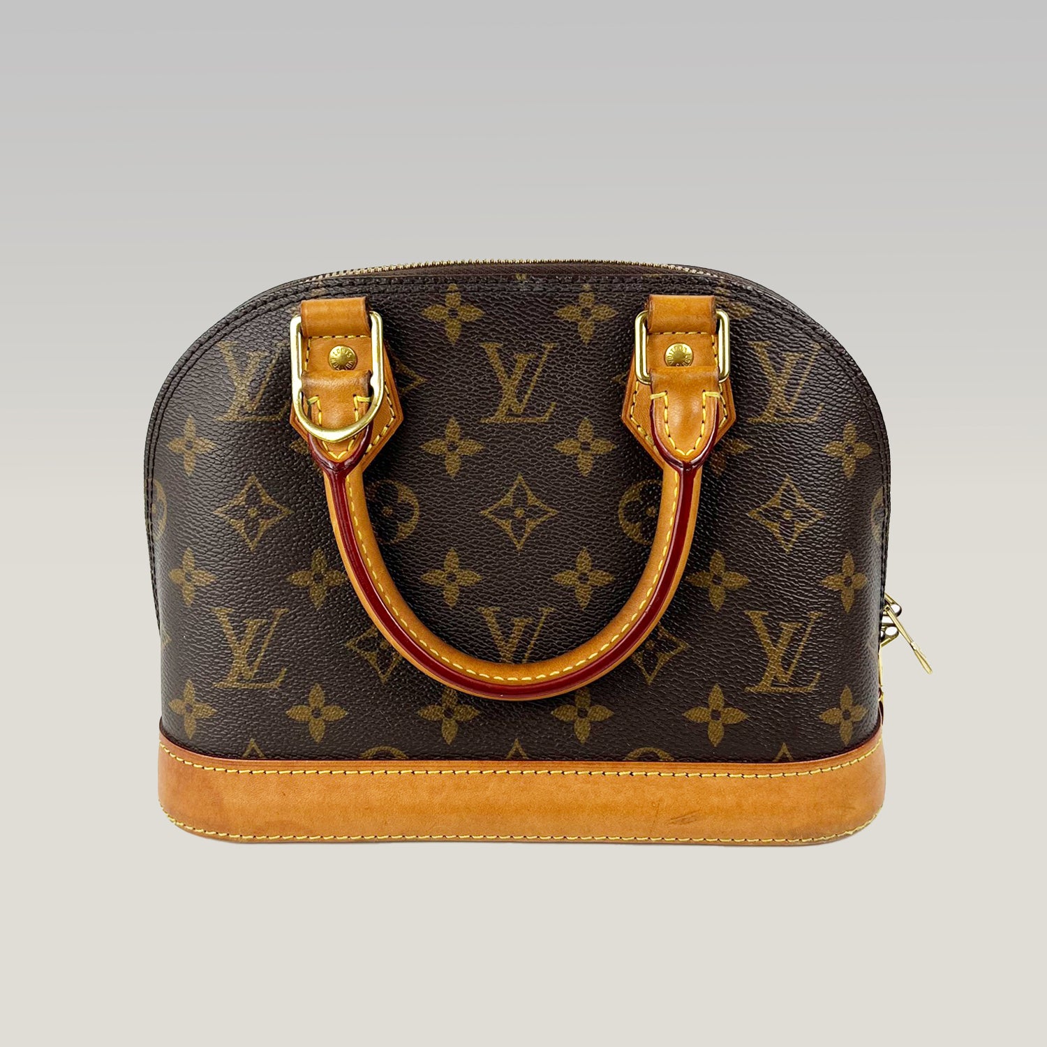 Louis Vuitton Alma BB Monogram Canvas con Finiture in Pelle Naturale