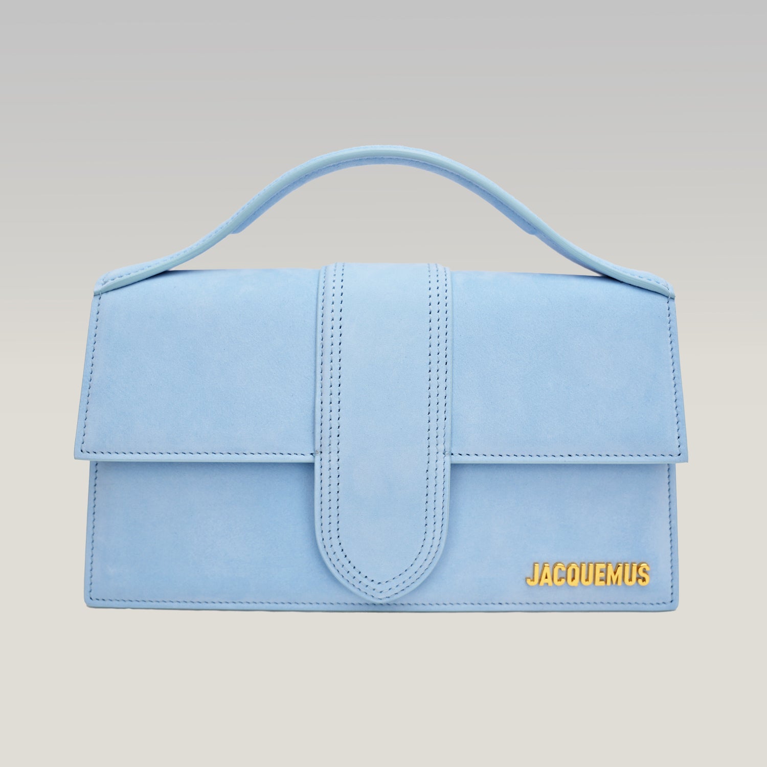 Jacquemus Le Grand Bambino Azzurro in Pelle con Manico