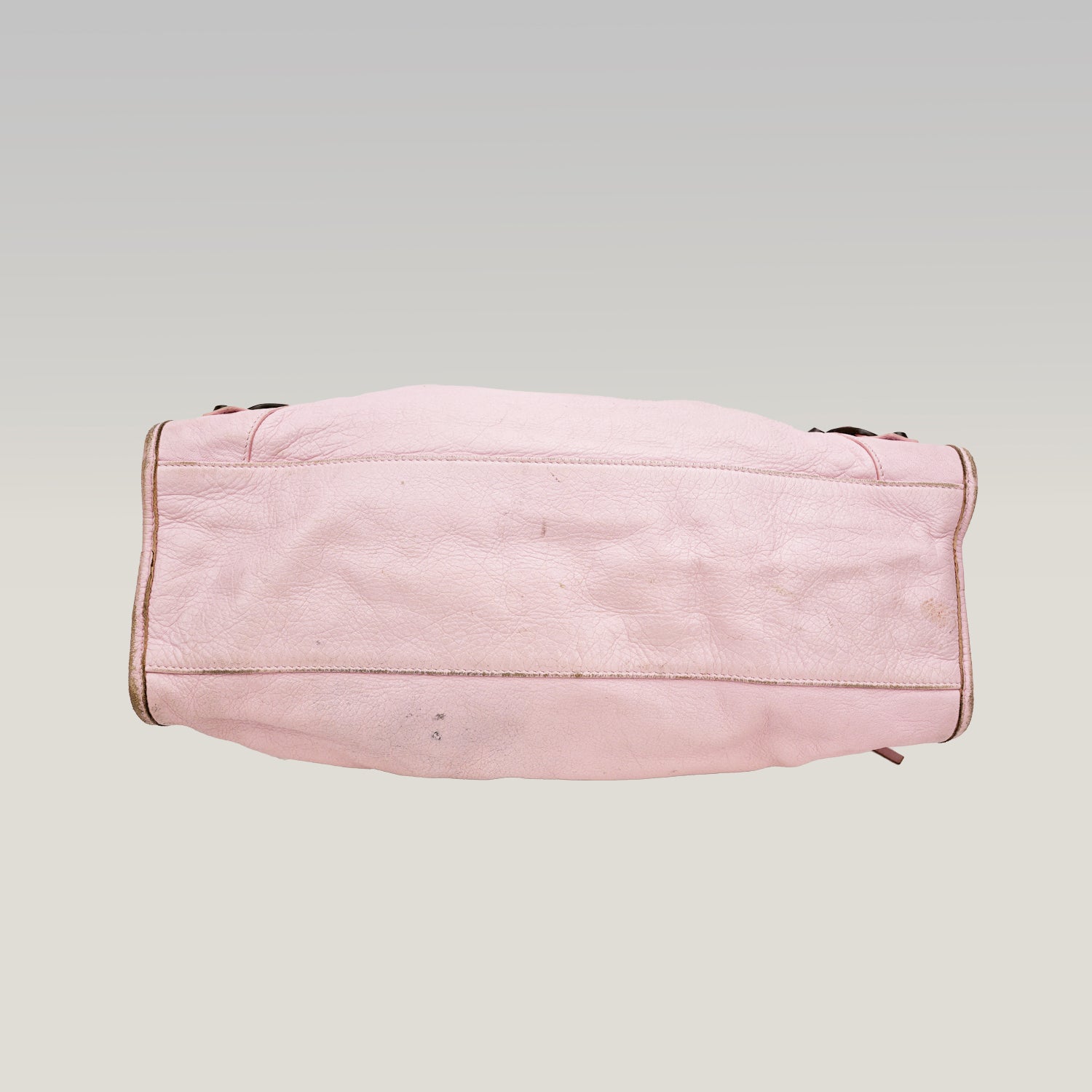 Balenciaga borsa City media in pelle rosa con borchie
