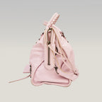 Balenciaga borsa City media in pelle rosa con borchie