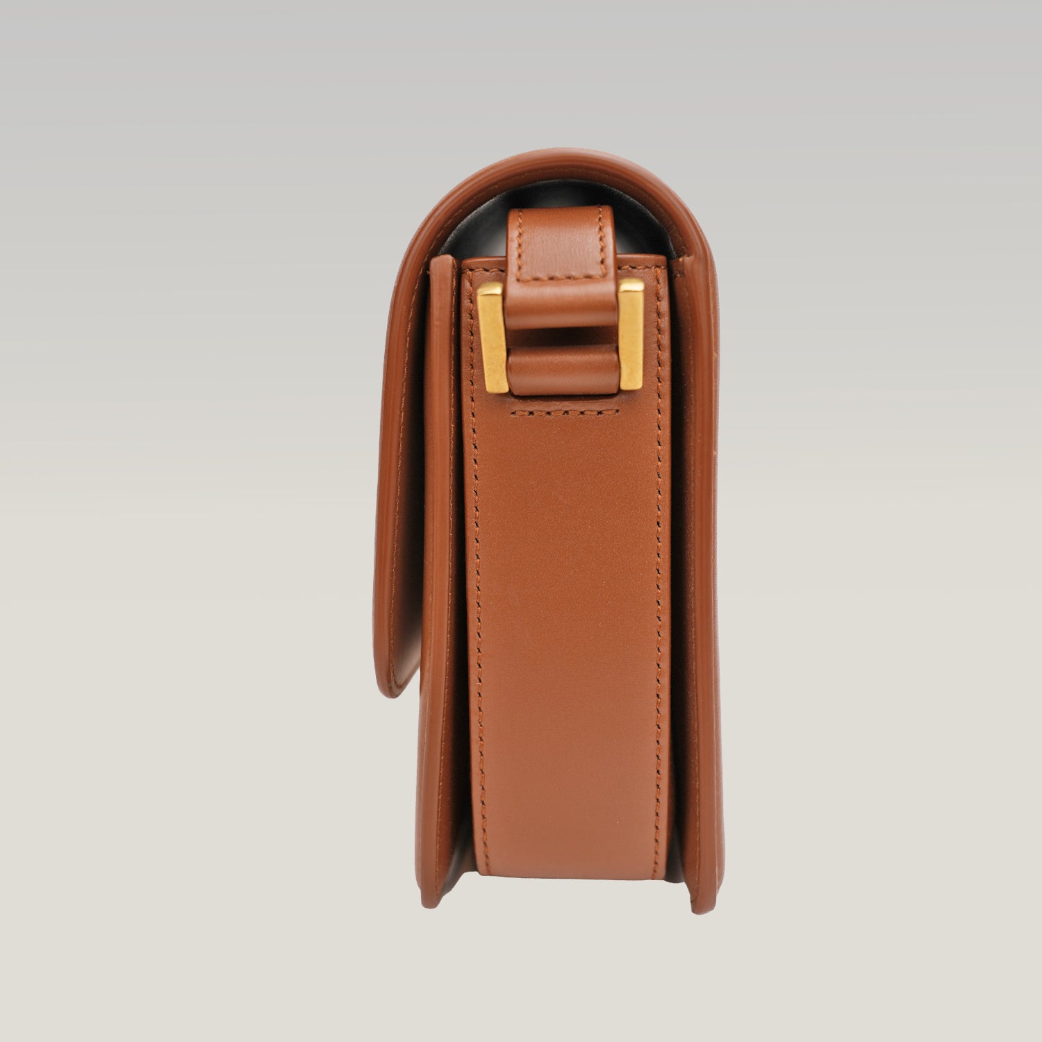 Saint Laurent Solférino in tela beige e pelle marrone