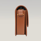 Saint Laurent Solférino in tela beige e pelle marrone