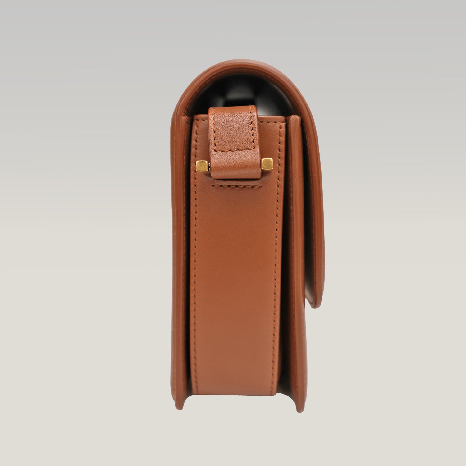 Saint Laurent Solférino in tela beige e pelle marrone