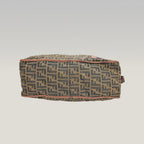 Fendi FF – monogram shoulder bag in brown canvas and leather