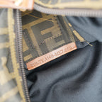 Fendi FF – monogram shoulder bag in brown canvas and leather