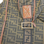 Fendi FF – monogram shoulder bag in brown canvas and leather