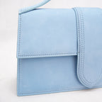 Jacquemus Le Grand Bambino Azzurro in Pelle con Manico