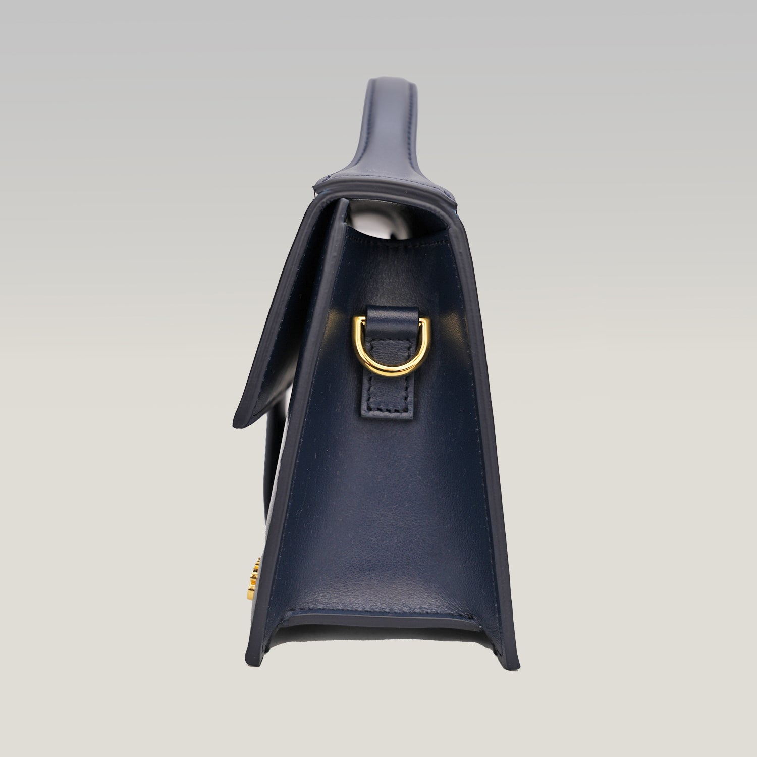 Jacquemus Le Grand Bambino Navy Blue in Pelle Liscia con Tracolla