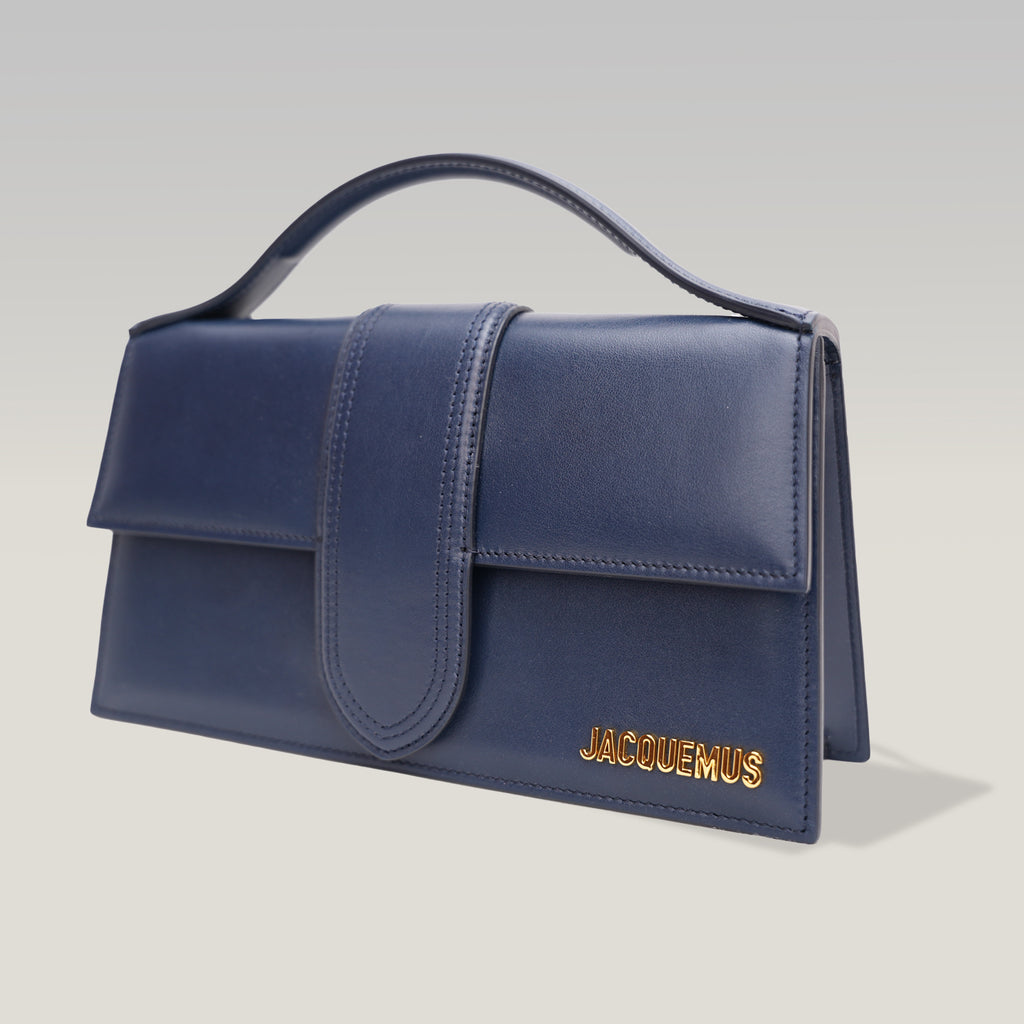 Jacquemus Le Grand Bambino Navy Blue in Pelle Liscia con Tracolla