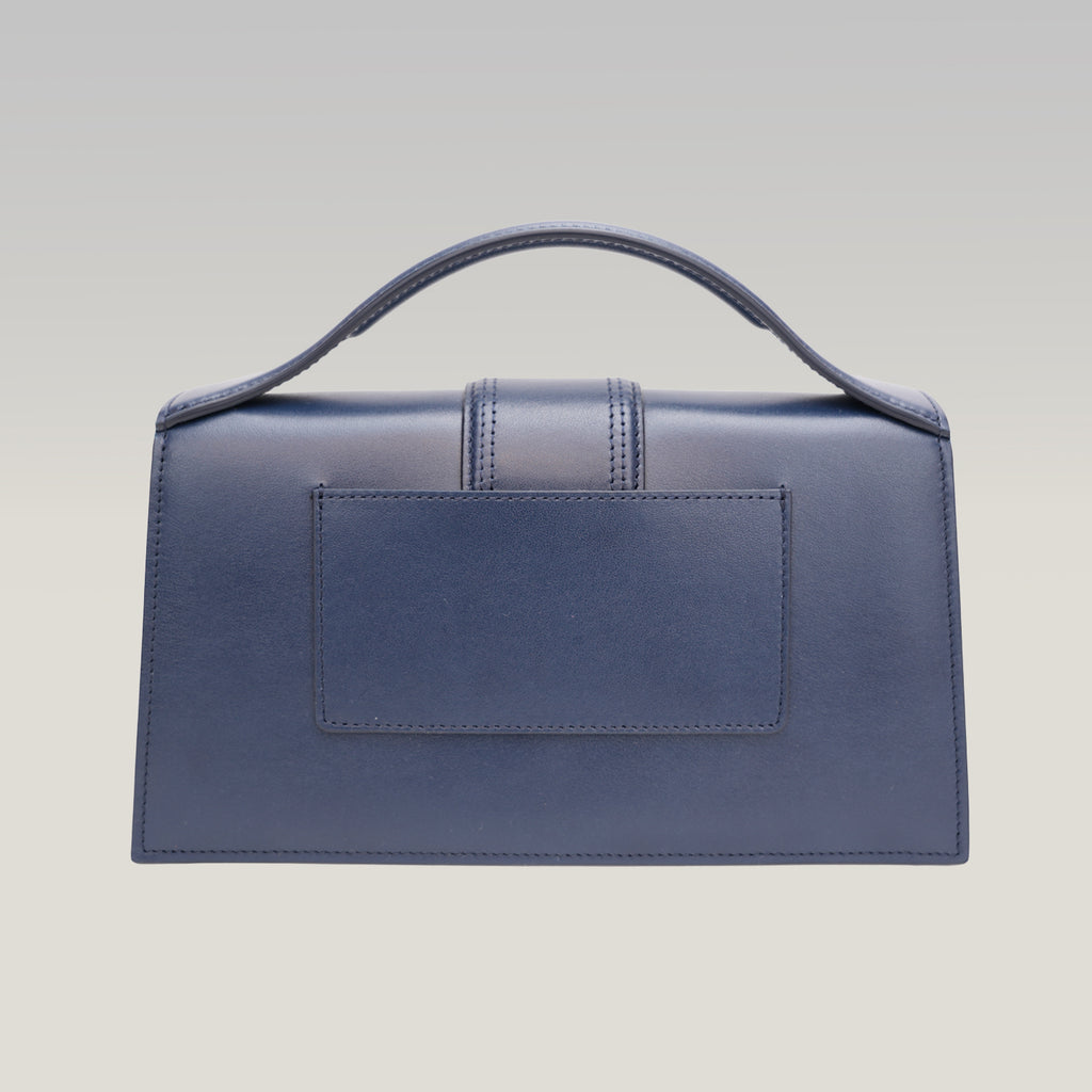 Jacquemus Le Grand Bambino Navy Blue in Pelle Liscia con Tracolla