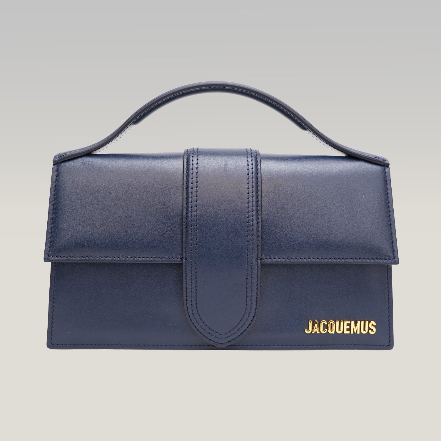 Jacquemus Le Grand Bambino Navy Blue in Pelle Liscia con Tracolla