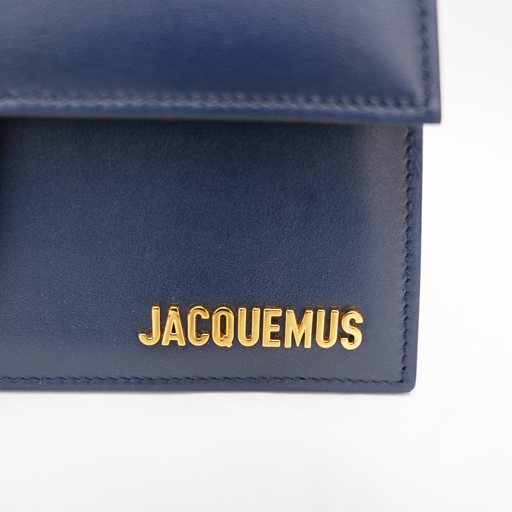 Jacquemus Le Grand Bambino Navy Blue in Pelle Liscia con Tracolla
