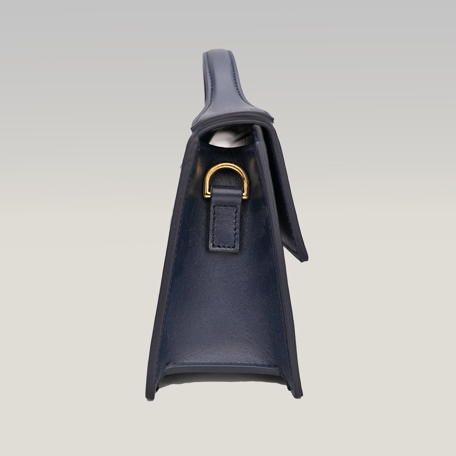 Jacquemus Le Grand Bambino Navy Blue in Pelle Liscia con Tracolla