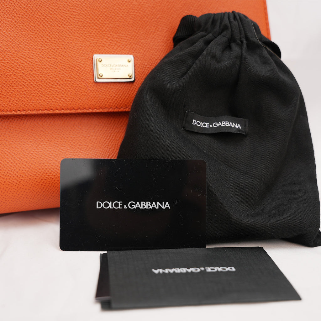 Dolce & Gabbana Sicily 25 Arancione – Borsa a spalla in pelle con tracolla