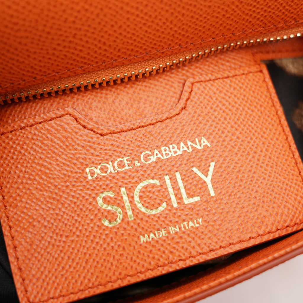 Dolce & Gabbana Sicily 25 Arancione – Borsa a spalla in pelle con tracolla