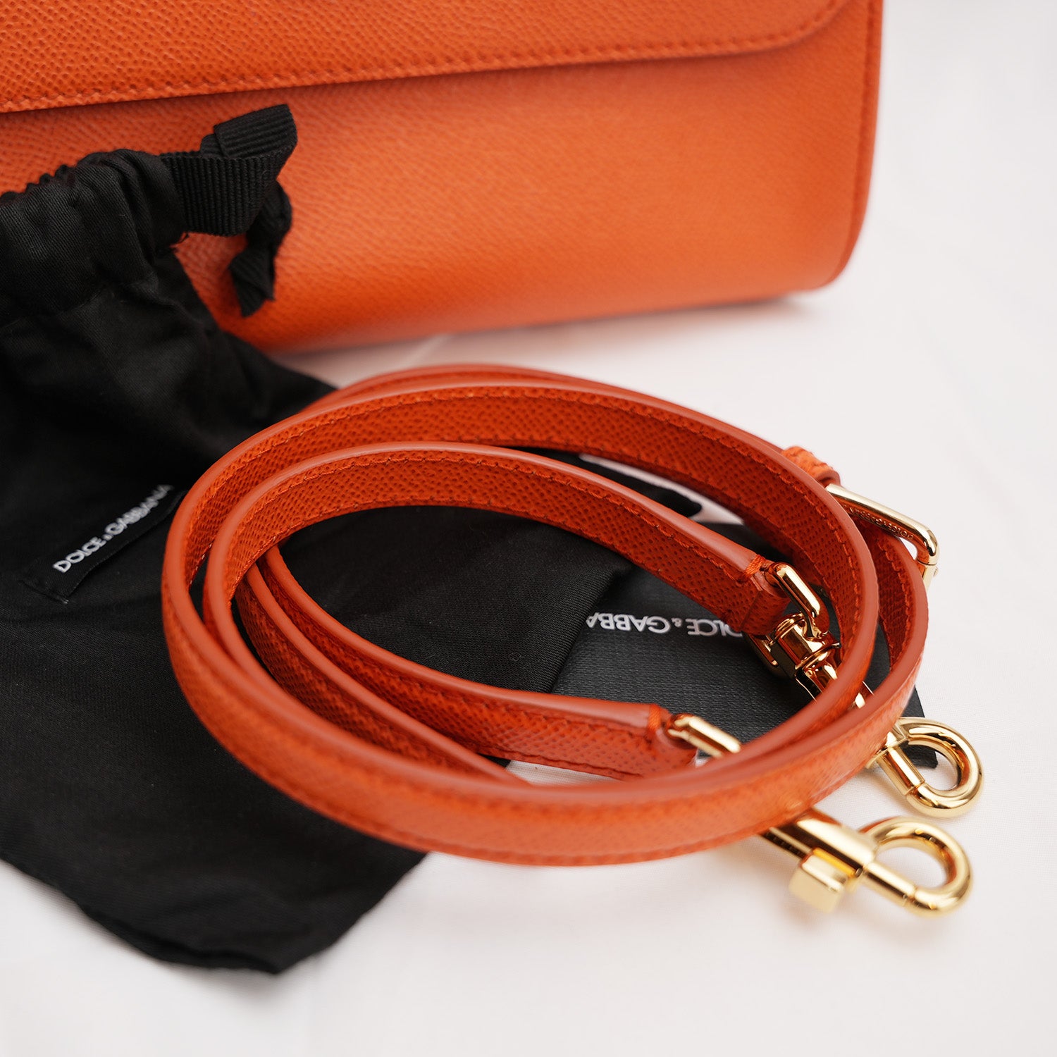 Dolce & Gabbana Sicily 25 Arancione – Borsa a spalla in pelle con tracolla