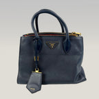 Prada Paradigme City Tote in Pelle Saffiano Blu Navy