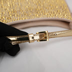 Prada Cleo mini borsa in raso color oro con cristalli