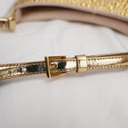 Prada Cleo mini borsa in raso color oro con cristalli