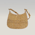 Prada Cleo mini borsa in raso color oro con cristalli