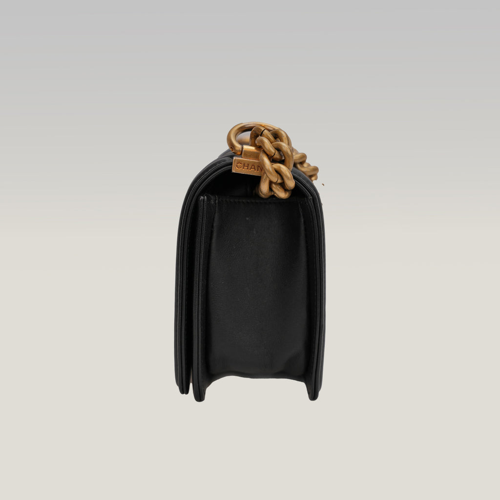 Chanel Leboy black shoulder bag with gold hardware 