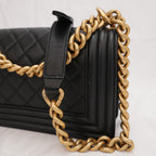 Chanel Leboy black shoulder bag with gold hardware 
