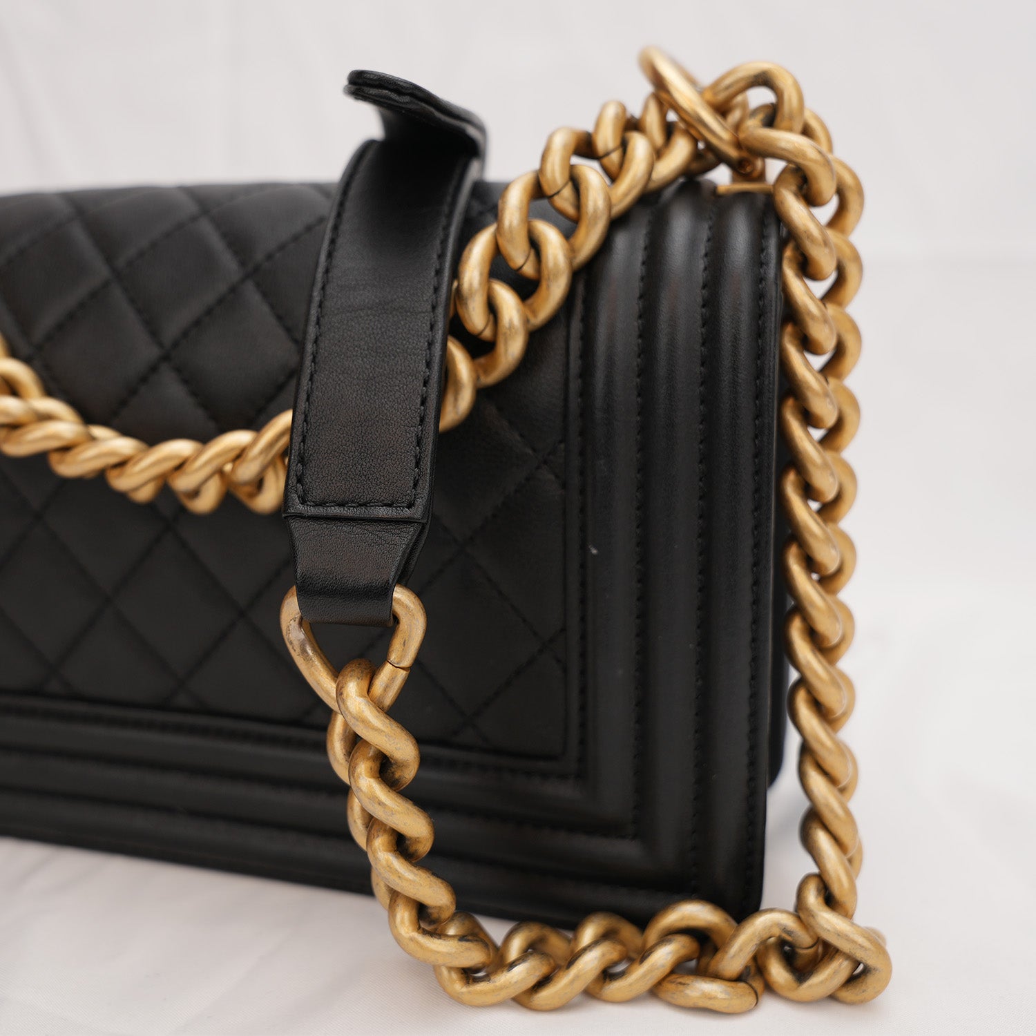 Chanel Leboy black shoulder bag with gold hardware 
