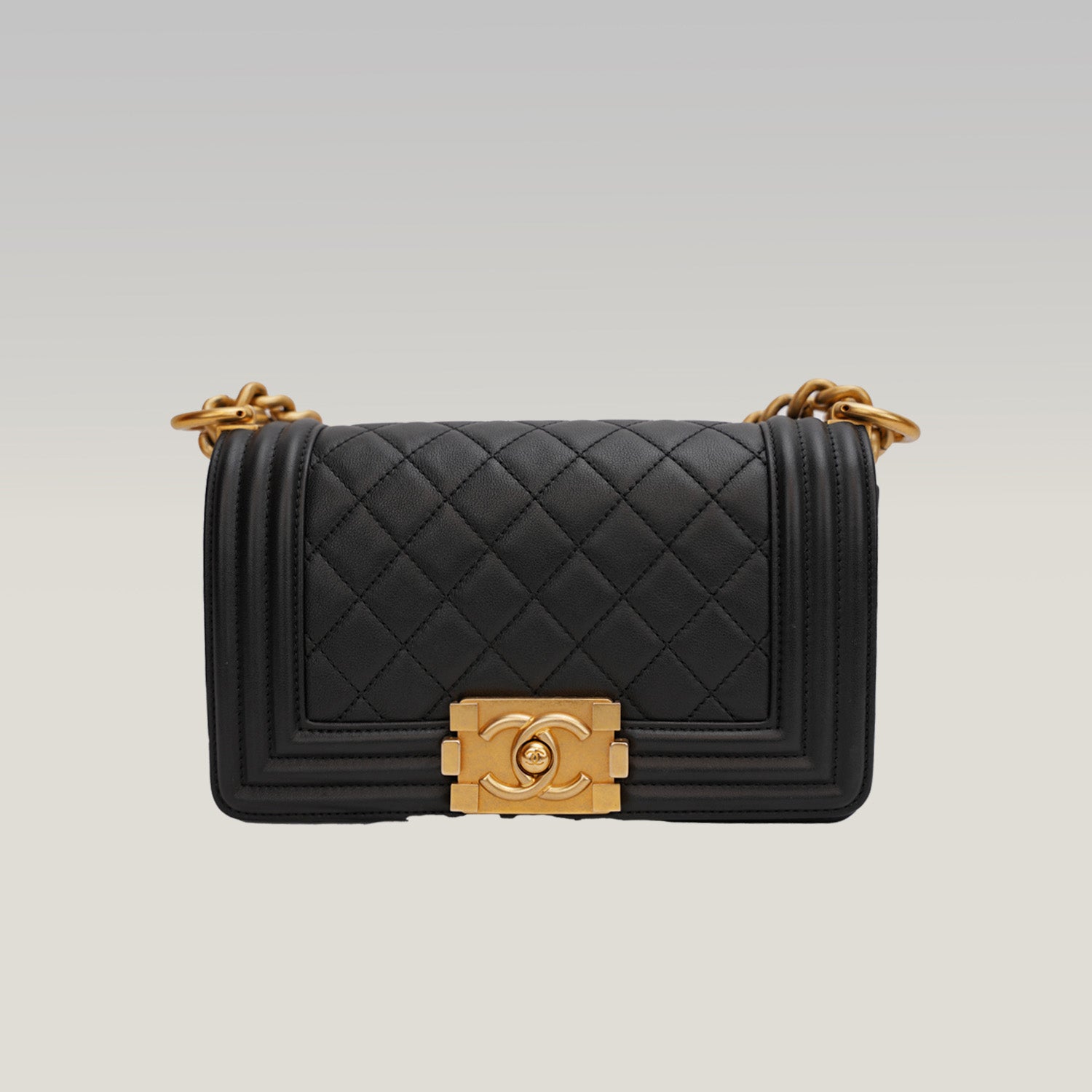 Chanel Leboy borsa a spalla nera con hardware dorato