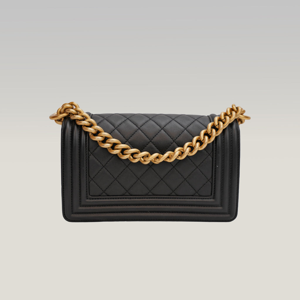 Chanel Leboy black shoulder bag with gold hardware 