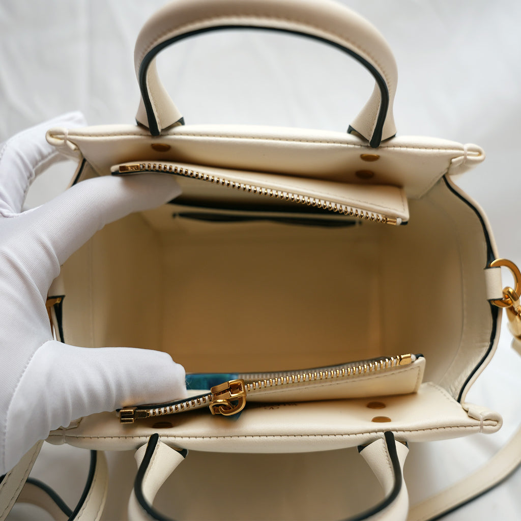 Valentino One Stud – pearl white lambskin mini handbag 