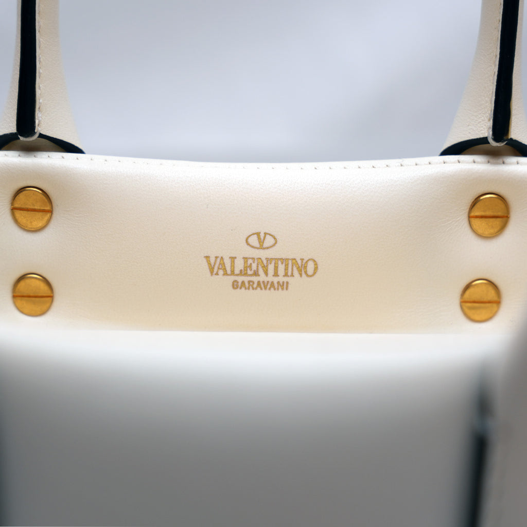 Valentino One Stud – pearl white lambskin mini handbag 