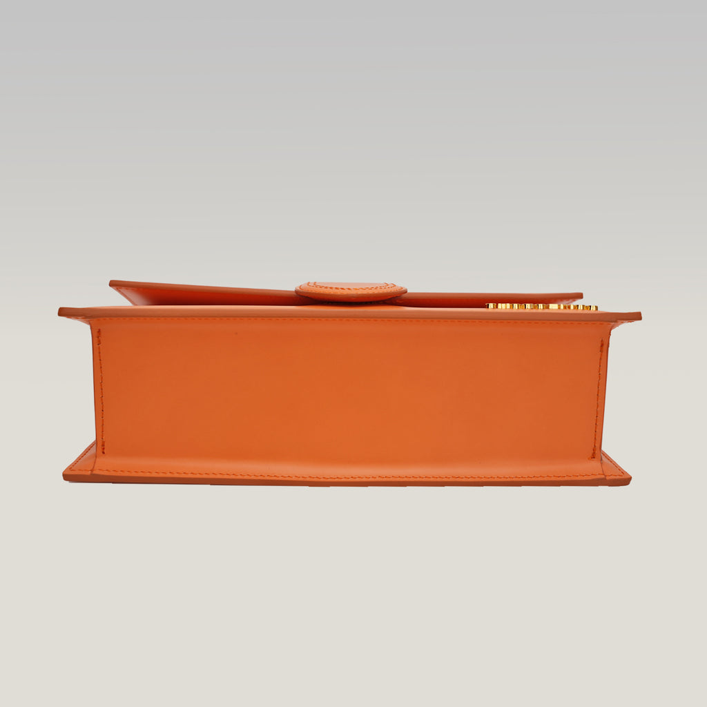 Jacquemus Le Grand Bambino Borsa in Pelle Arancione con Tracolla