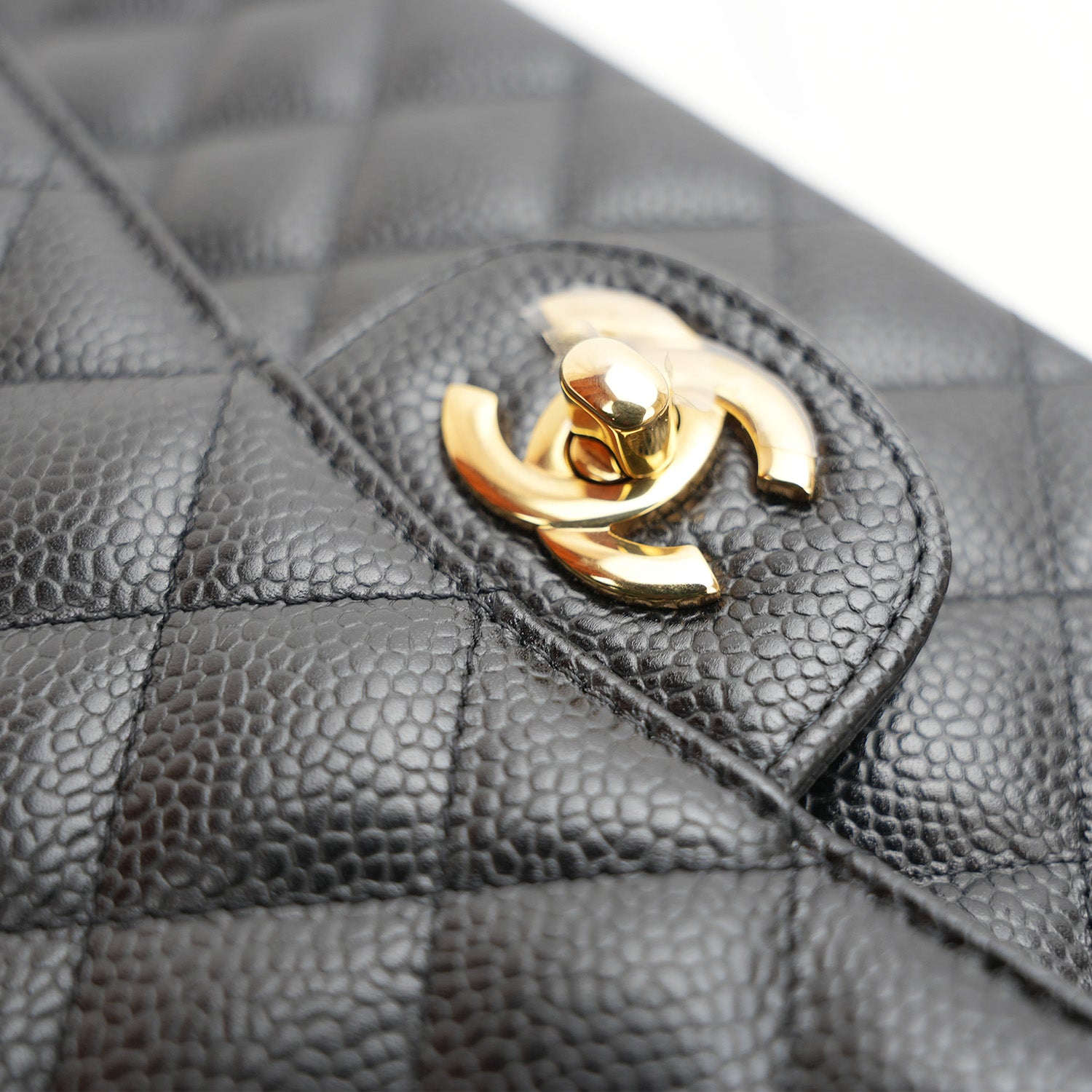 Chanel Classic Flap Black with Gold Clasp Shoulder Bag 