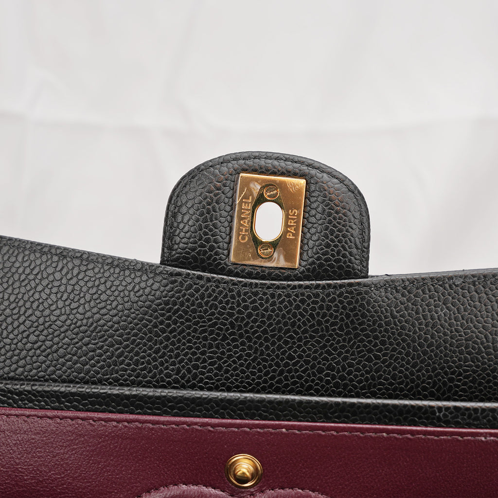 Chanel Classic Flap Black with Gold Clasp Shoulder Bag 