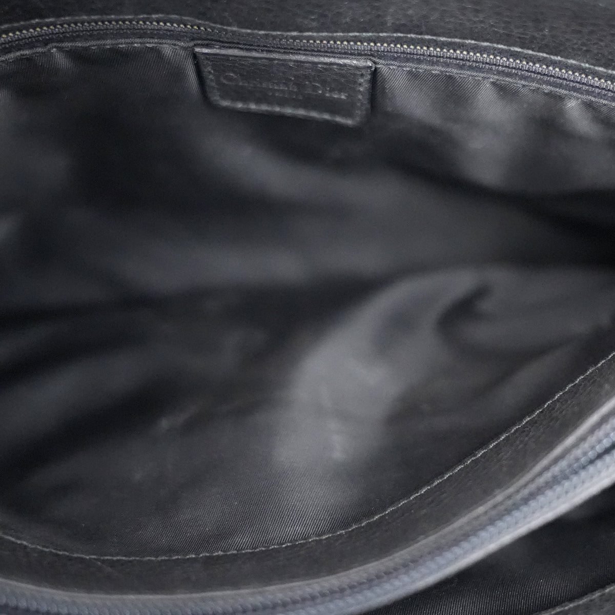 Christian Dior Vintage Tote Orizzontale in Pelle Nera con Cintura