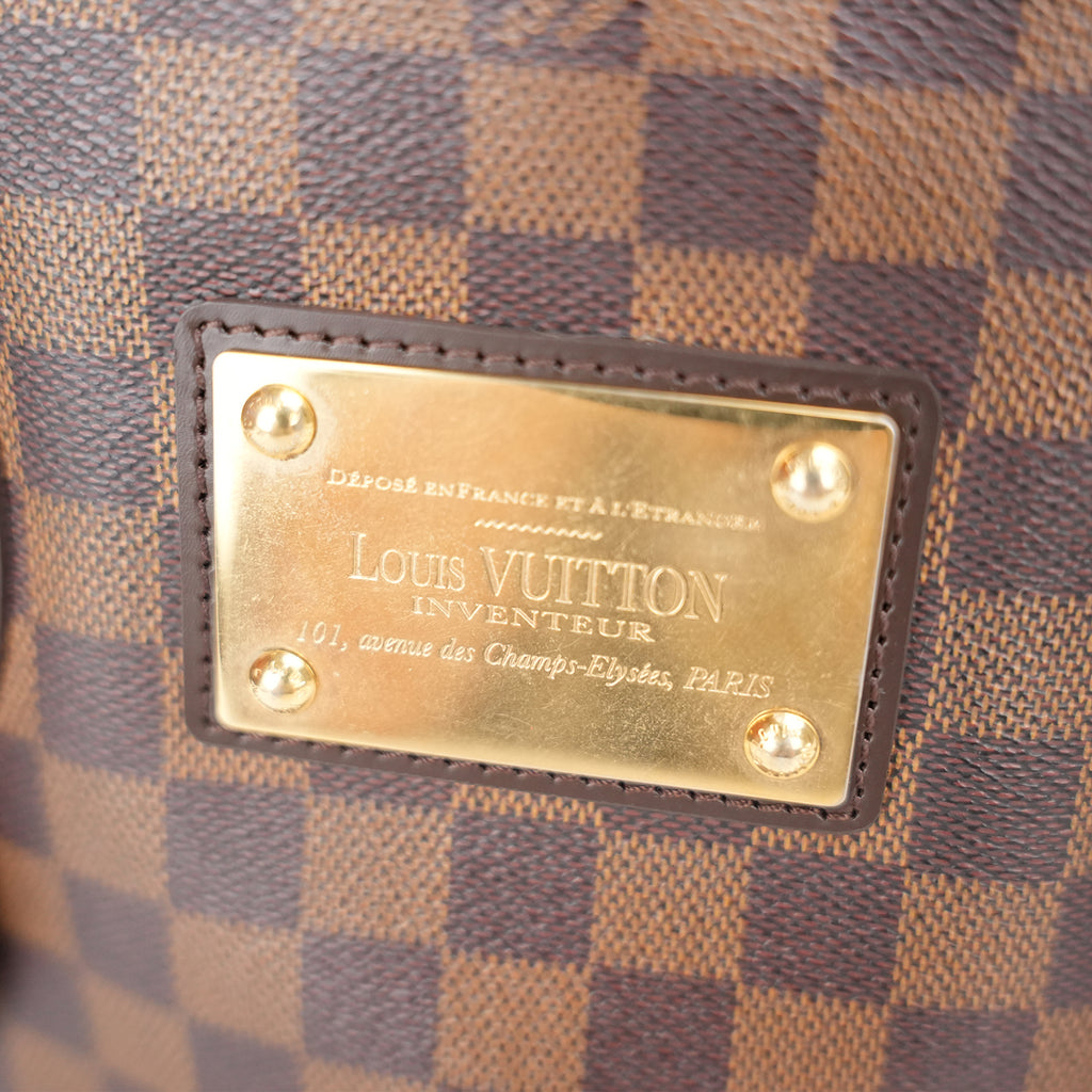 Louis Vuitton Hampstead GM Damier Ebene in Tela Cerata Marrone