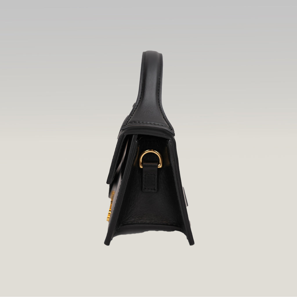 Jacquemus Le Bambino Black Leather Top Handle Shoulder Bag