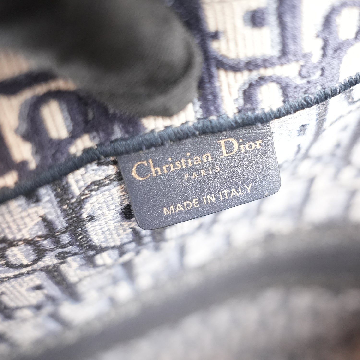 Christian Dior Book Tote Large Blue Oblique Embroidered Canvas Tote Bag
