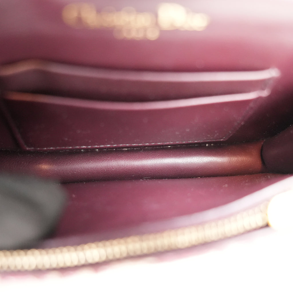 Dior Saddle Pochette Rettangolare in Canvas Oblique Rosso con Charm D Dorato