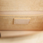 Jacquemus Large Le Bambino Croc Embossed Leather Tote Bag Beige